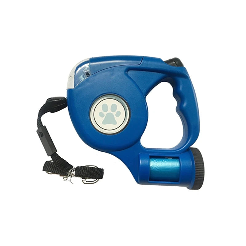 LED Dog Leash With Garbage Bag Automatic Pet Leash for Dogs Cats Night Travel Safety Pet Traction Rope 4.5M Dog Accessories