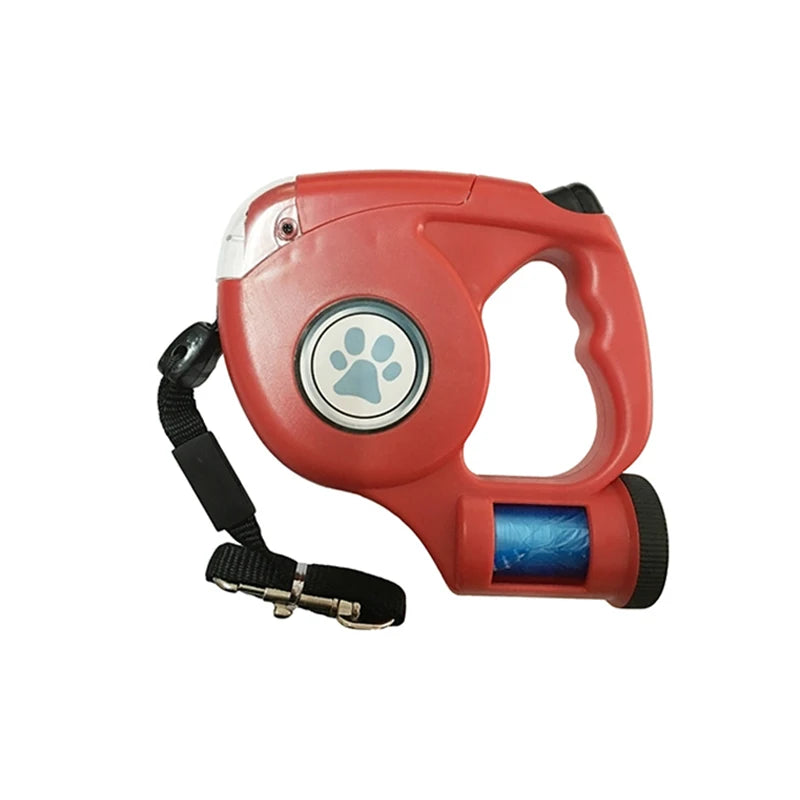 LED Dog Leash With Garbage Bag Automatic Pet Leash for Dogs Cats Night Travel Safety Pet Traction Rope 4.5M Dog Accessories