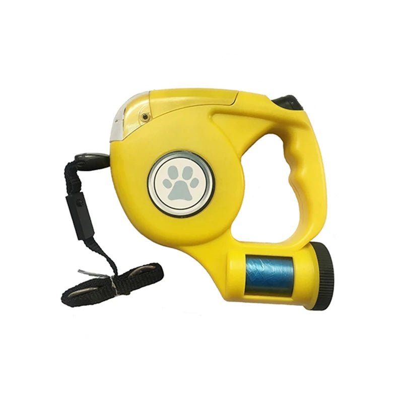 LED Dog Leash With Garbage Bag Automatic Pet Leash for Dogs Cats Night Travel Safety Pet Traction Rope 4.5M Dog Accessories