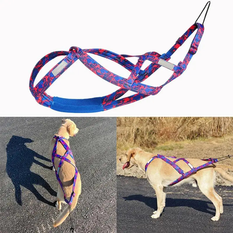 Pet Sledge Harness for Small Large Dogs Reflective Dog Harness Vest Weight Pulling Sledding Harnesses Mushing X Back Chest Strap