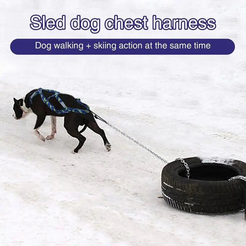 Pet Sledge Harness for Small Large Dogs Reflective Dog Harness Vest Weight Pulling Sledding Harnesses Mushing X Back Chest Strap